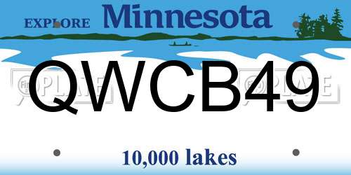 QWCB49 Minnesota License Plate