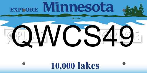 QWCS49 Minnesota License Plate