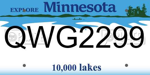 QWG2299 Minnesota License Plate