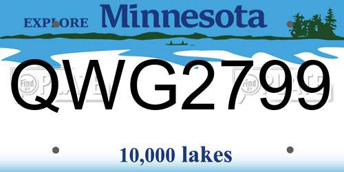 QWG2799 Minnesota License Plate