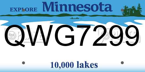QWG7299 Minnesota License Plate