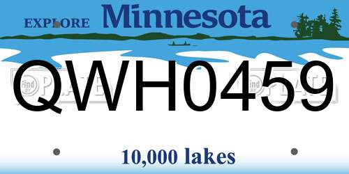 QWH0459 Minnesota License Plate
