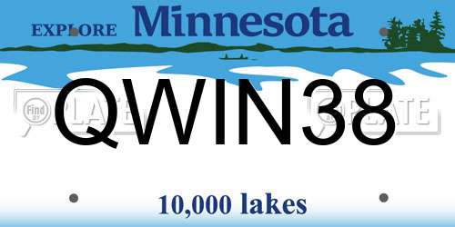 QWIN38 Minnesota License Plate