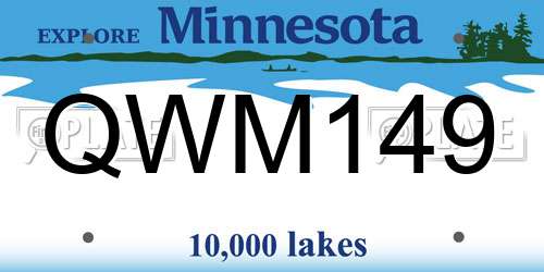 QWM149 Minnesota License Plate