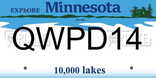 QWPD14 Minnesota License Plate
