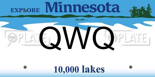 QWQ Minnesota License Plate