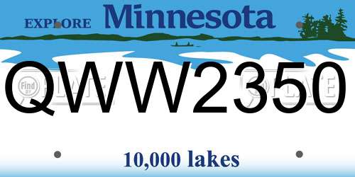 QWW2350 Minnesota License Plate