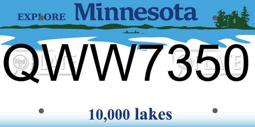 QWW7350 Minnesota License Plate
