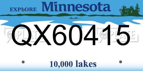 QX60415 Minnesota License Plate