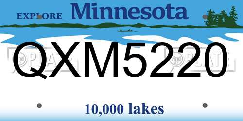QXM5220 Minnesota License Plate