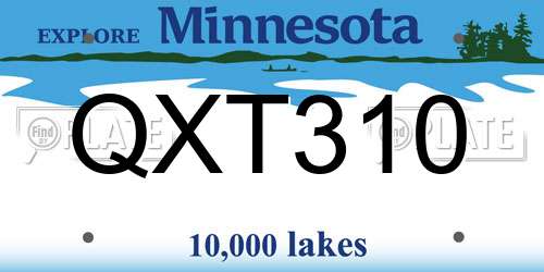 QXT310 Minnesota License Plate