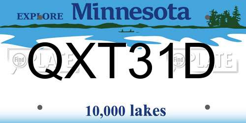 QXT31D Minnesota License Plate