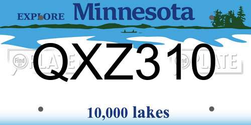 QXZ310 Minnesota License Plate