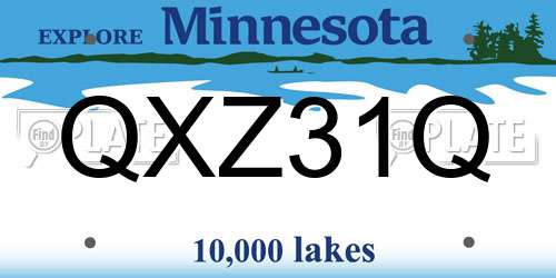 QXZ31Q Minnesota License Plate