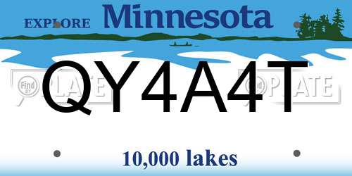 QY4A4T Minnesota License Plate