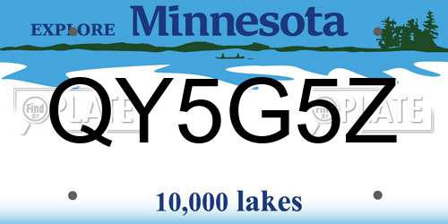QY5G5Z Minnesota License Plate