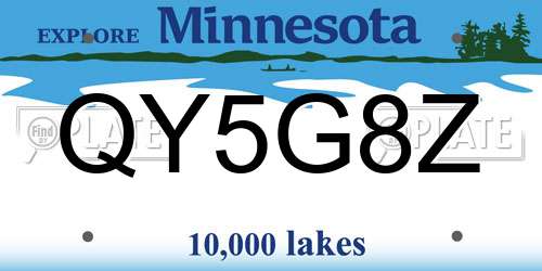QY5G8Z Minnesota License Plate