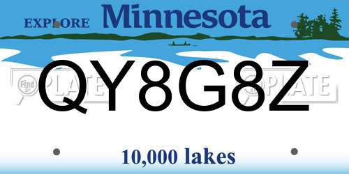 QY8G8Z Minnesota License Plate