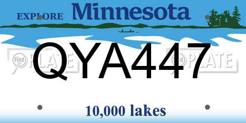 QYA447 Minnesota License Plate