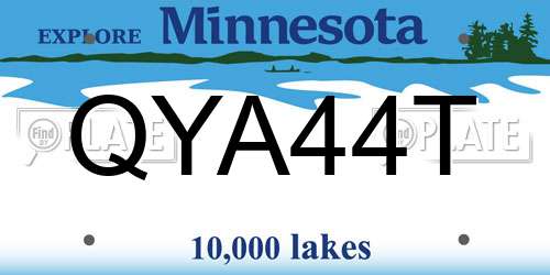 QYA44T Minnesota License Plate