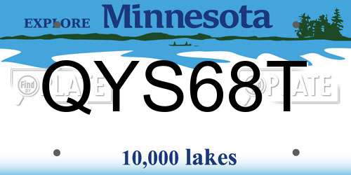 QYS68T Minnesota License Plate