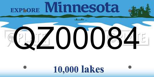 QZ00084 Minnesota License Plate