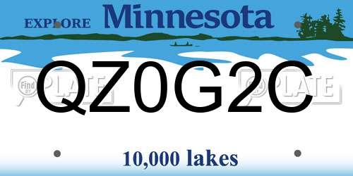 QZ0G2C Minnesota License Plate
