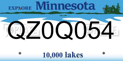 QZ0Q054 Minnesota License Plate
