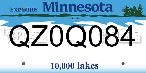 QZ0Q084 Minnesota License Plate
