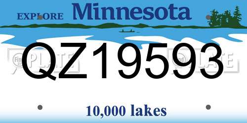 QZ19593 Minnesota License Plate