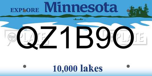 QZ1B9O Minnesota License Plate