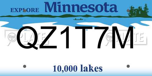 QZ1T7M Minnesota License Plate