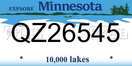 QZ26545 Minnesota License Plate