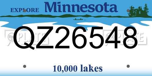 QZ26548 Minnesota License Plate
