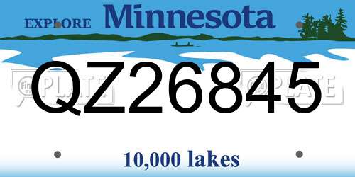 QZ26845 Minnesota License Plate