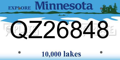 QZ26848 Minnesota License Plate