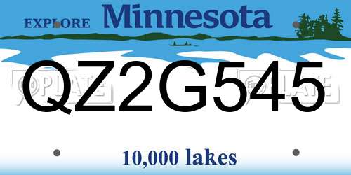 QZ2G545 Minnesota License Plate