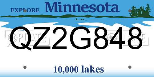 QZ2G848 Minnesota License Plate
