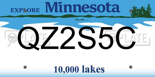 QZ2S5C Minnesota License Plate