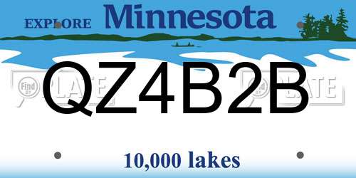 QZ4B2B Minnesota License Plate