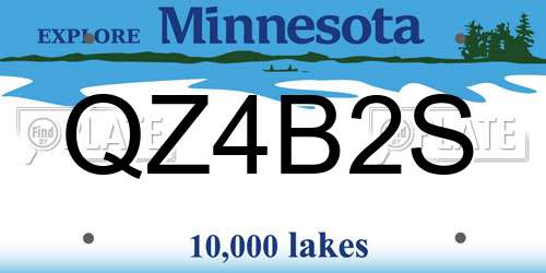 QZ4B2S Minnesota License Plate