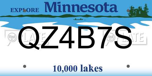 QZ4B7S Minnesota License Plate