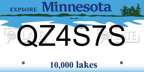 QZ4S7S Minnesota License Plate