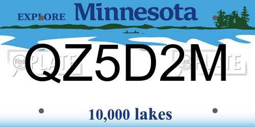 QZ5D2M Minnesota License Plate