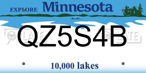 QZ5S4B Minnesota License Plate