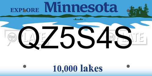 QZ5S4S Minnesota License Plate