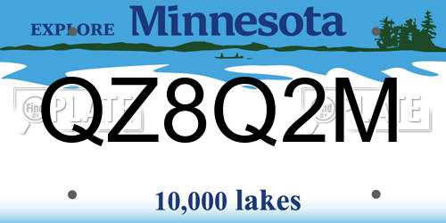 QZ8Q2M Minnesota License Plate