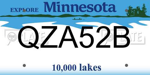 QZA52B Minnesota License Plate