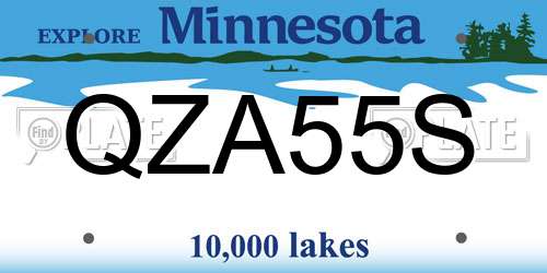 QZA55S Minnesota License Plate