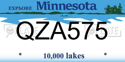 QZA575 Minnesota License Plate